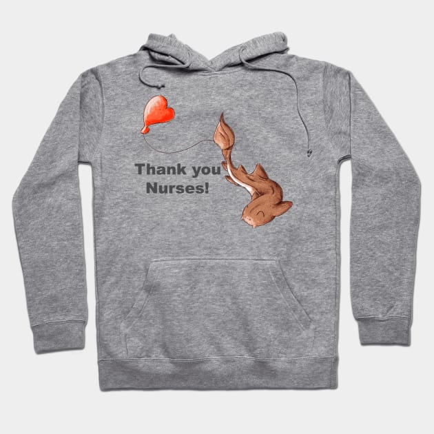 Nurse Shark Heart (With Text) Hoodie by KristenOKeefeArt